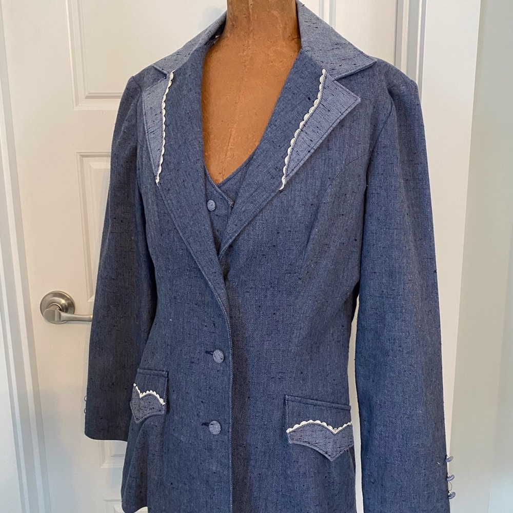 Vintage Western Wear 1970s Denim Suit S